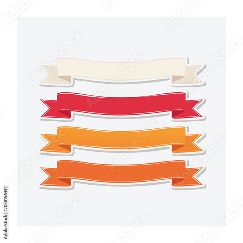 Set of colorful flat design banners on white background