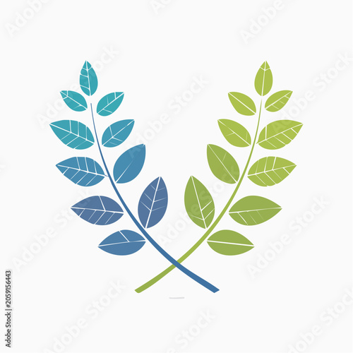 Two Branches with Gradient Leaves