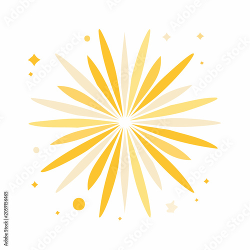 Yellow Bursting Starburst with Sparkles