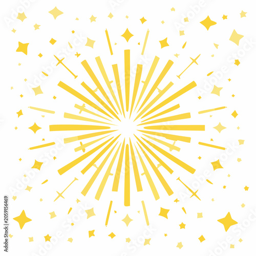 Yellow Burst and Stars Graphic
