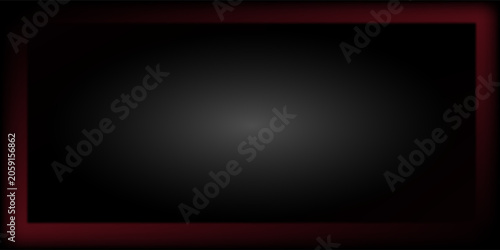 Obraz na plátně Abstract dark background with glowing red rectangular frame and soft vignette