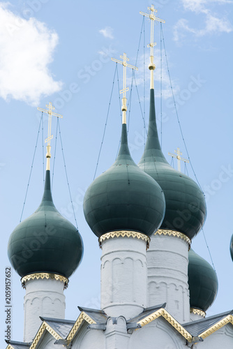 Photos Green onion domes of traditional Russian Orthodox church