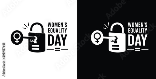 Foto Women's Equality Day Female Symbol Key to Equal Rights Vector Illustration