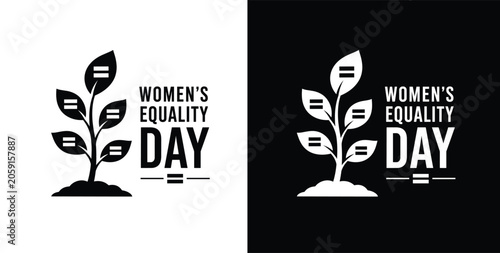 Schilderij op canvas Women's Equality Day Equal Rights Growth Plant Vector Illustration