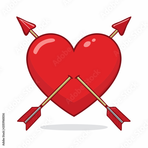 Red Heart Pierced by Two Arrows