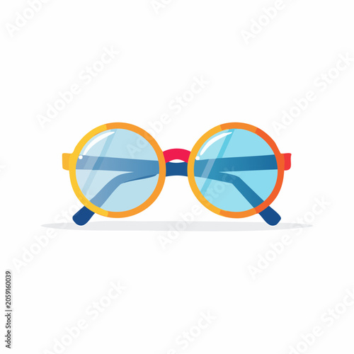 Round Eyeglasses with Colorful Frame
