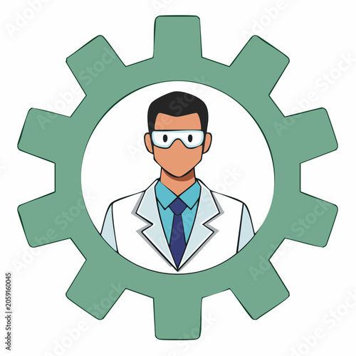 Scientist in Gear Icon