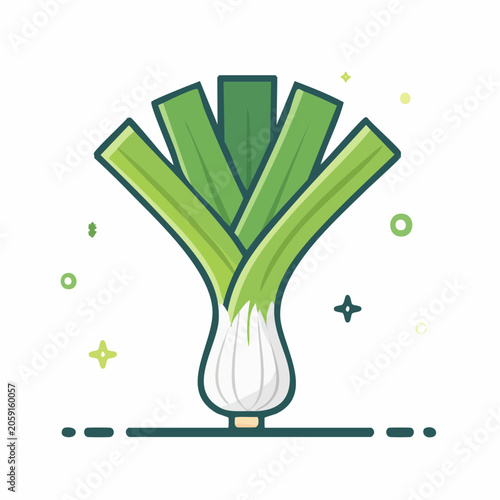 Stylized Leek Vegetable Icon
