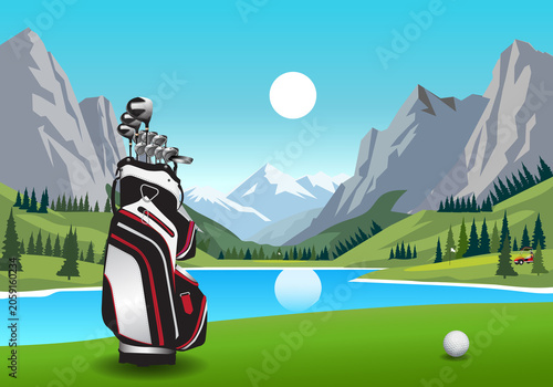 Mountain Lake Golf Course Scene