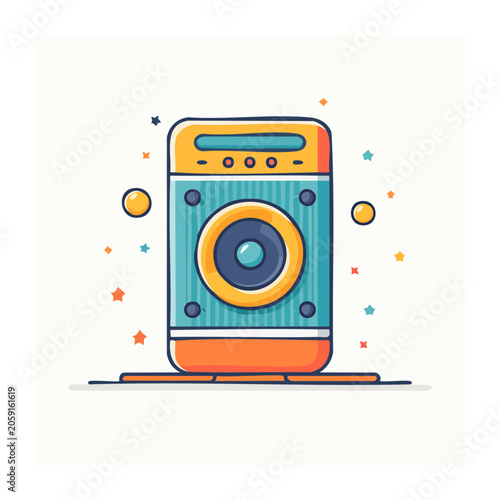 Flat design portable speaker illustration