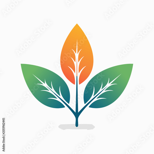 Stylized Plant with Three Leaves