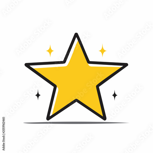 Yellow star with sparkles