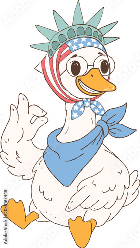 4th Of July Goose, Patriotic Silly Goose