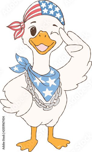 250th Anniversary USA Flag, Silly Goose on 4th of July, happy independence day.