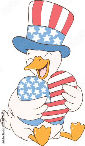 250th Anniversary USA Flag, Silly Goose on 4th of July, 