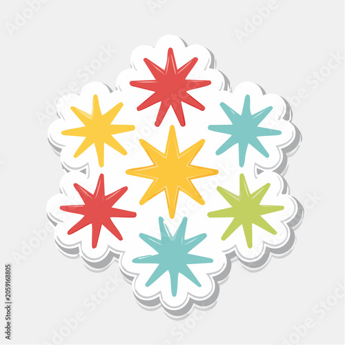 Colorful Starburst Sticker Design