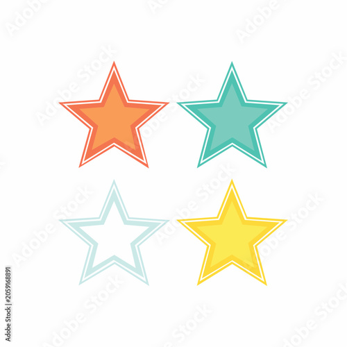 Four Colorful Stars Illustration