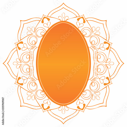 Orange Mandala with Oval Center