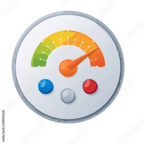 Flat design speedometer gauge illustration