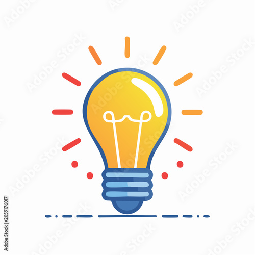 Illustration of a glowing light bulb symbolizing an idea