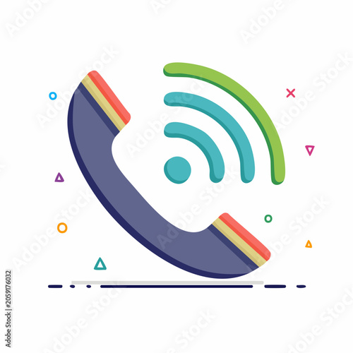 Phone receiver with Wi-Fi signal icon