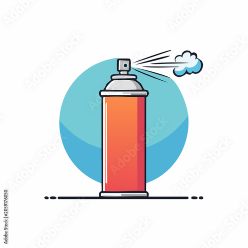 Spray Can Icon with Spraying Mist