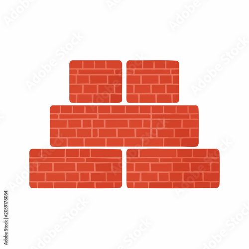 Stack of Red Bricks Illustration
