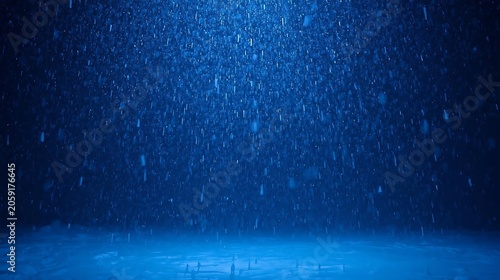 Falling Snowflakes on Water Surface at Night