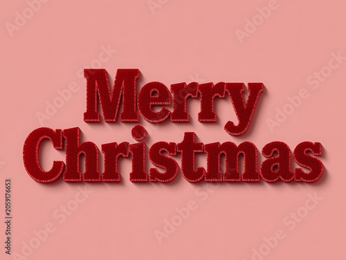 Merry Christmas greeting on pink background