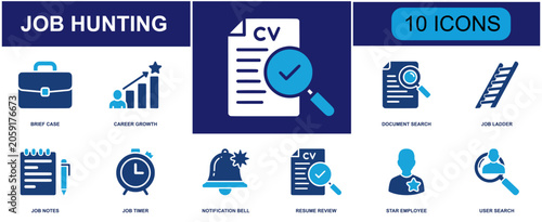 Foto Job hunting icon set