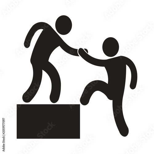 Fotografía image of a person helping someone up a silhouette illustration An image of a per