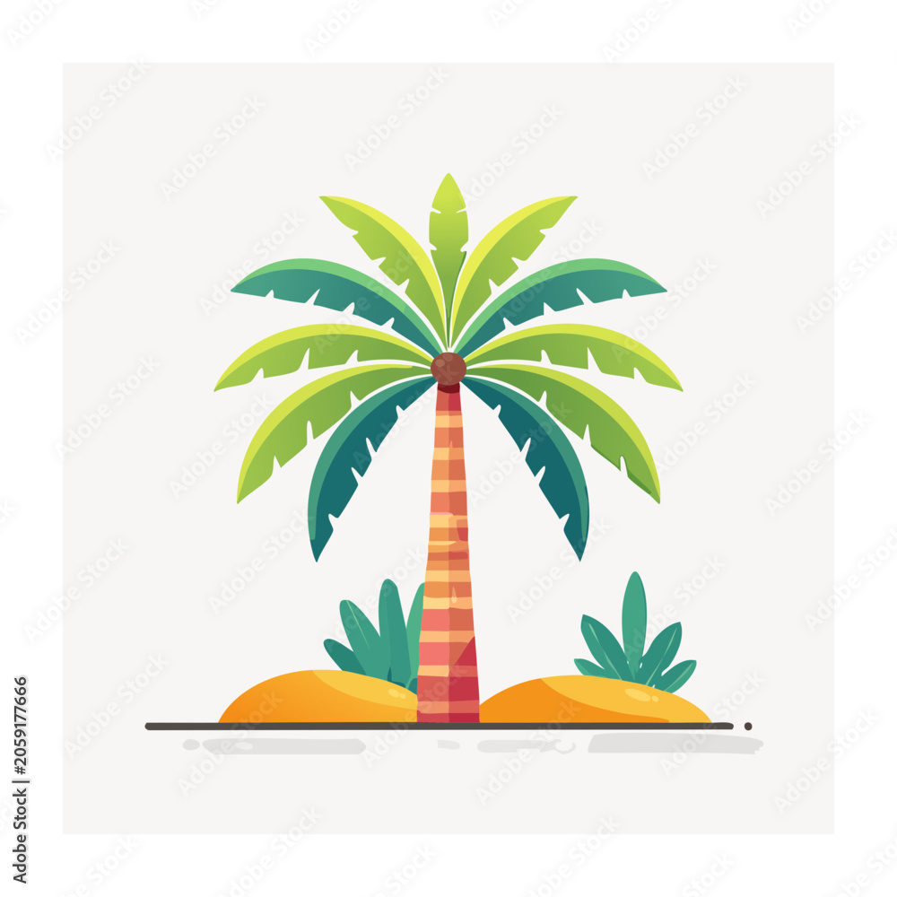 Obraz premium Flat design tropical palm tree illustration