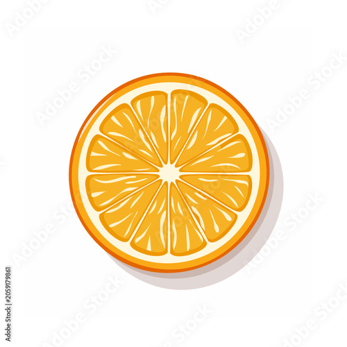 Flat design illustration of an orange slice