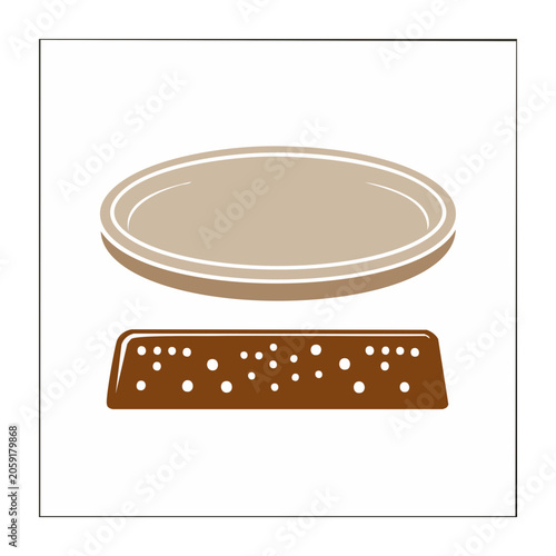 Flat design illustration of cookie and plate