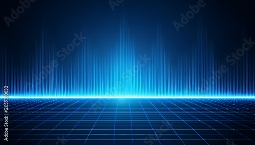 Blue Audio Waveform Background