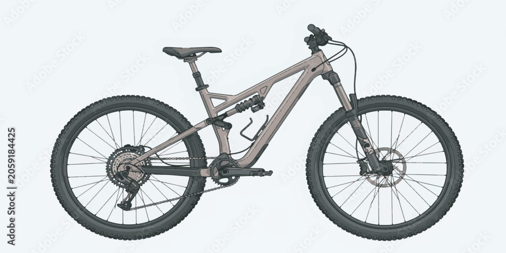 Fototapeta premium Rugged Mountain Bike Off road Sports Vector Design