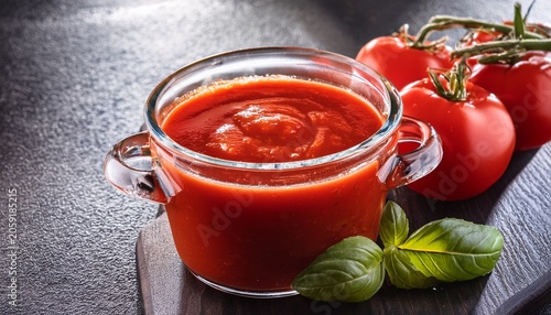 making traditional italian delicious tomato sauce passata
