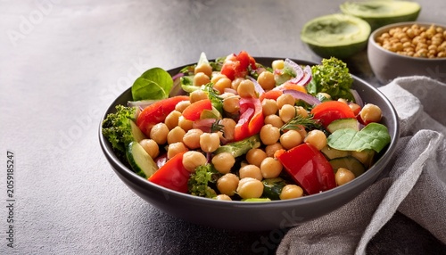 delicious chickpea and vegetables salad