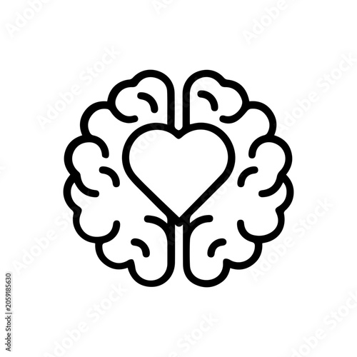 Brain heart icon