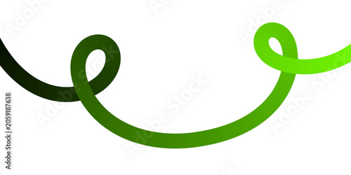 Green Gradient Loop Wave Line - Abstract wavy line with smooth curved motion, a vibrant green gradient, fluid curve shape for abstract backgrounds, posters, branding, and modern graphic layouts.