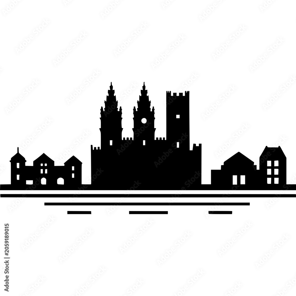 Obraz premium Wales Cities Skyline Vector Icon