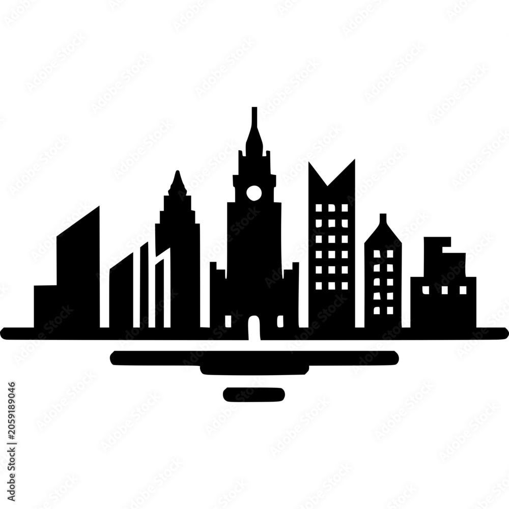 Obraz premium Wales Cities Skyline Vector Icon