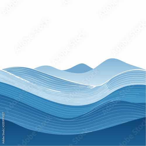 Abstract Blue Waves Background