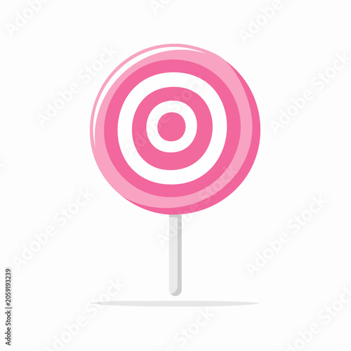 Pink and White Swirl Lollipop