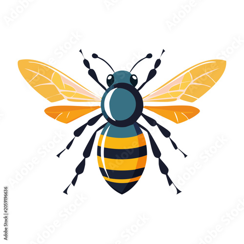 Colorful flat design bee illustration
