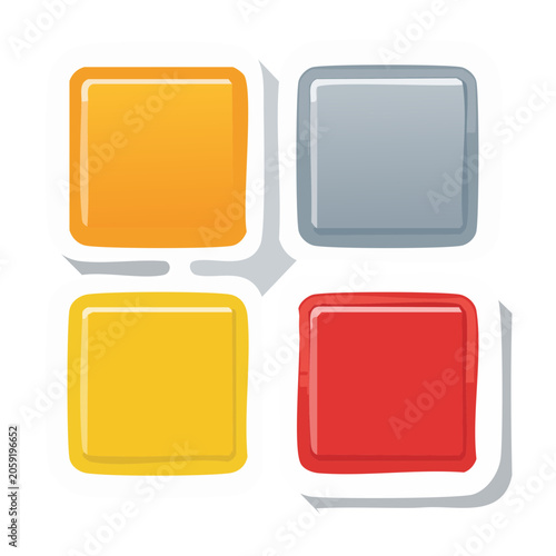 Colorful Rounded Squares with Directional Arrows