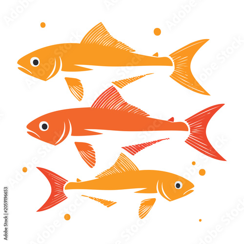 Colorful flat design fish illustration