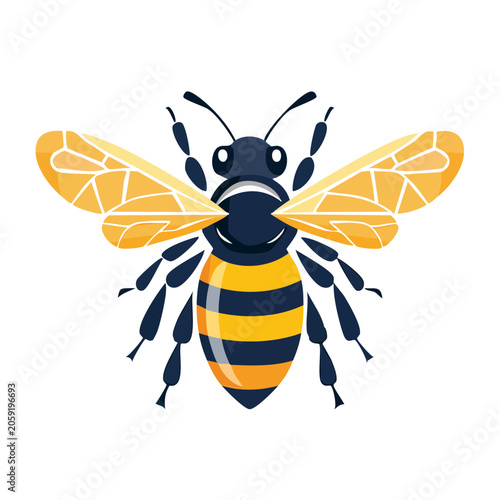 Flat design illustration of a bee