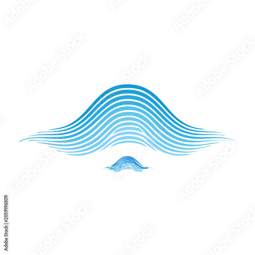 Minimalist blue wave vector design