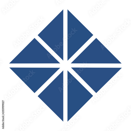 Blue Geometric Star Icon with Transparent Background